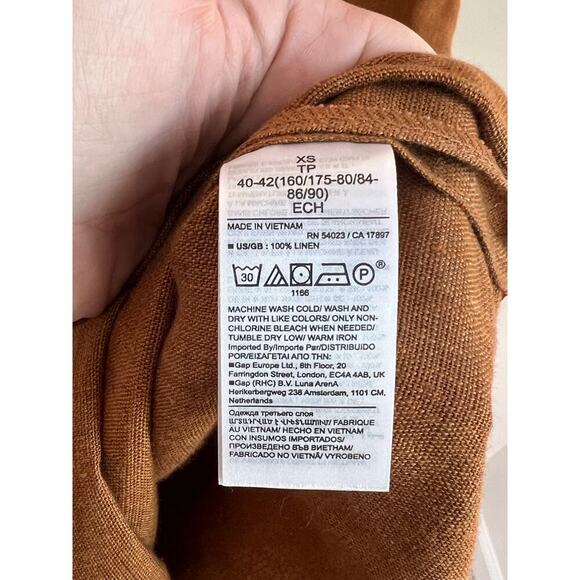 Banana Republic Short Sleeve Utility Linen Maxi Dress Pottery Clay Women's XS - Picture 7 of 9